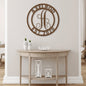 Established Family Name Metal Sign with Monogrammed Initial - Round | Farmhouse World