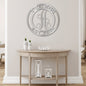 Established Family Name Metal Sign with Monogrammed Initial - Round | Farmhouse World