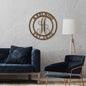 Established Family Name Metal Sign with Monogrammed Initial - Round | Farmhouse World