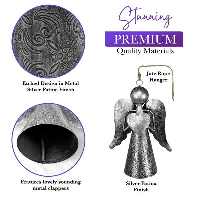 Etched Angel Bell Pendant | Farmhouse World