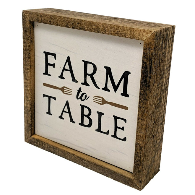 Farm to Table 6x6 Farmhouse Wall Art Sign | Farmhouse World