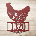 Floral Chicken Address Sign | Farmhouse World