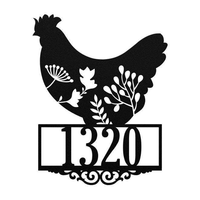 Floral Chicken Address Sign | Farmhouse World