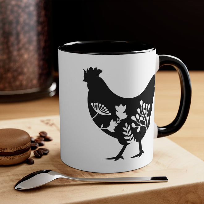 Floral Rooster Mug 11oz | Farmhouse World