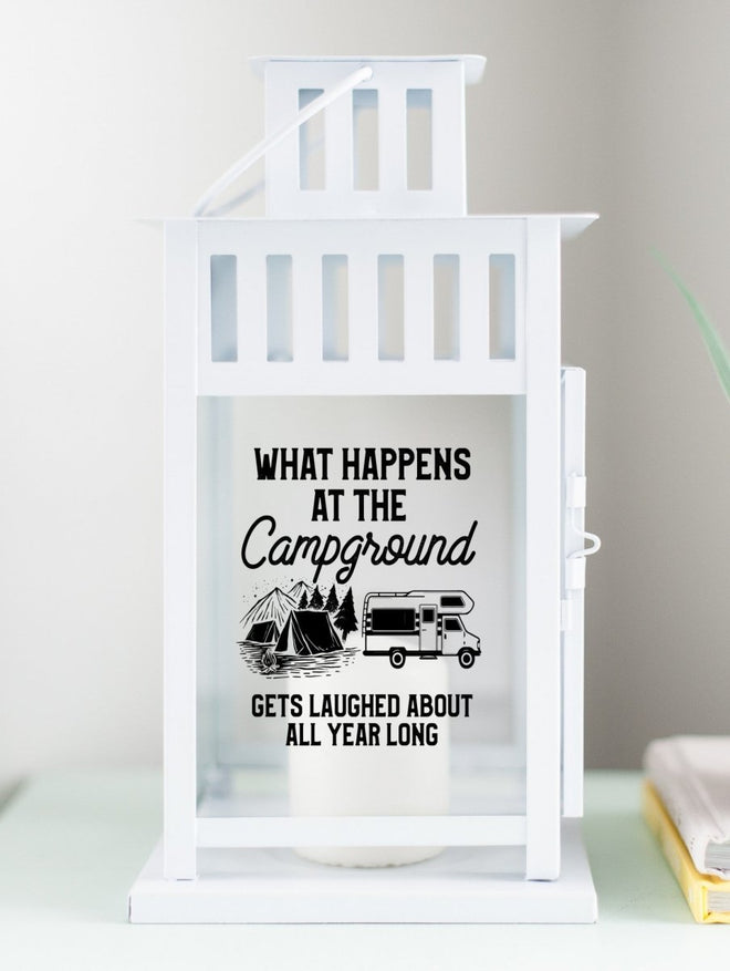 Funny Camping Lantern - White | Farmhouse World