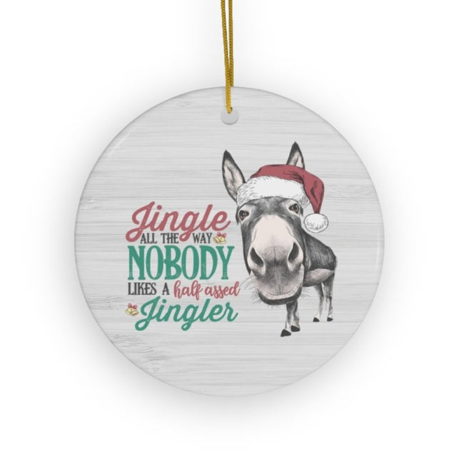 Funny Donkey Christmas Ornament - Ceramic | Farmhouse World