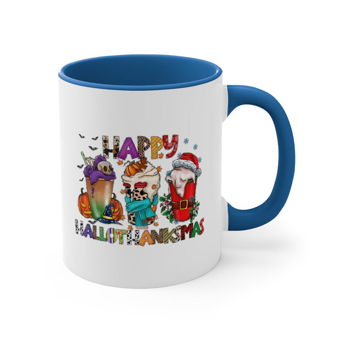 Funny Happy Hallothanksmas Coffee Lover Mug 11oz | Farmhouse World