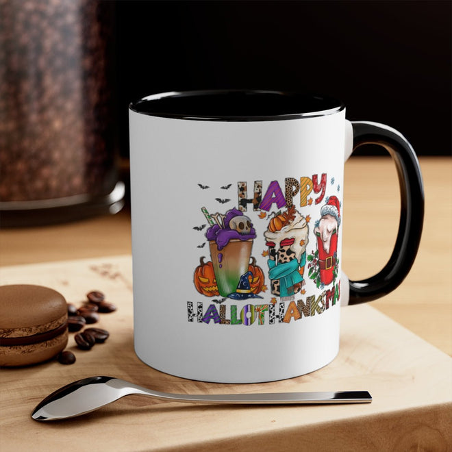 Funny Happy Hallothanksmas Coffee Lover Mug 11oz | Farmhouse World