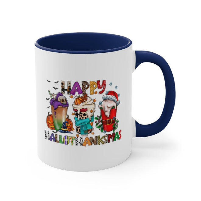 Funny Happy Hallothanksmas Coffee Lover Mug 11oz | Farmhouse World