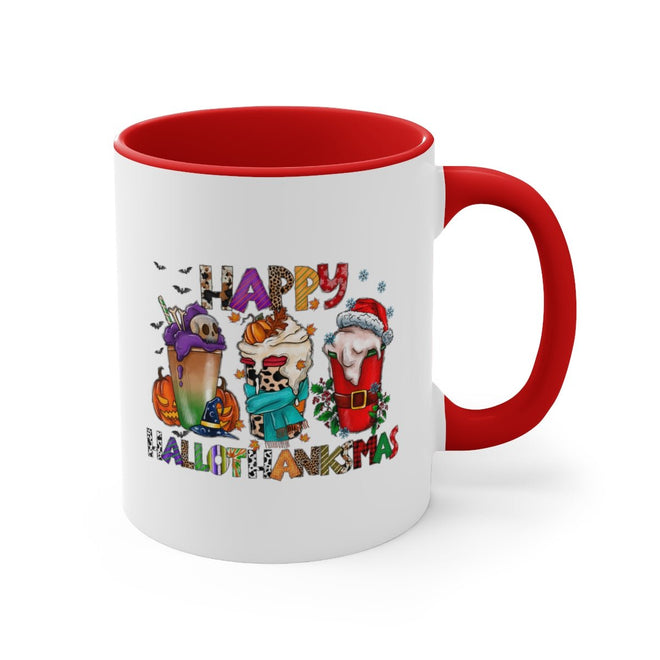Funny Happy Hallothanksmas Coffee Lover Mug 11oz | Farmhouse World