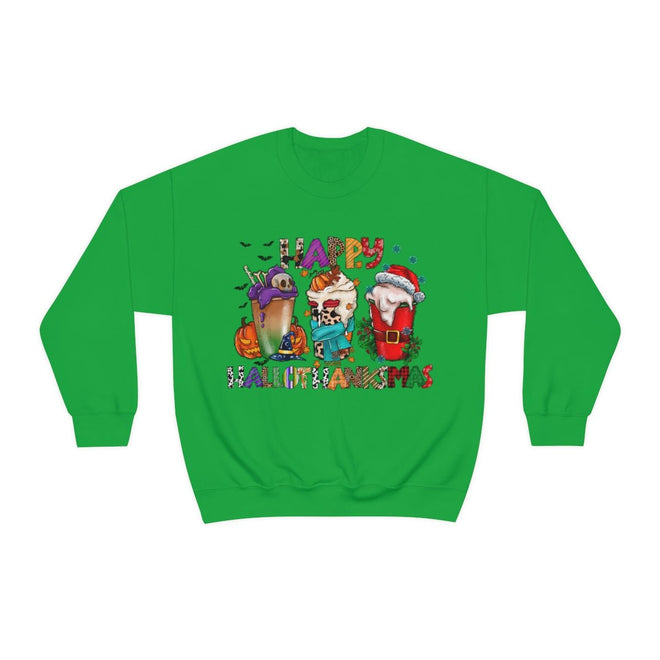 Funny Happy Hallothanksmas Coffee Lover Western Sweatshirt | Farmhouse World