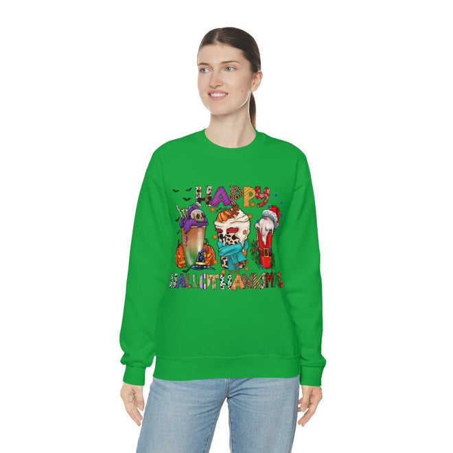 Funny Happy Hallothanksmas Coffee Lover Western Sweatshirt | Farmhouse World
