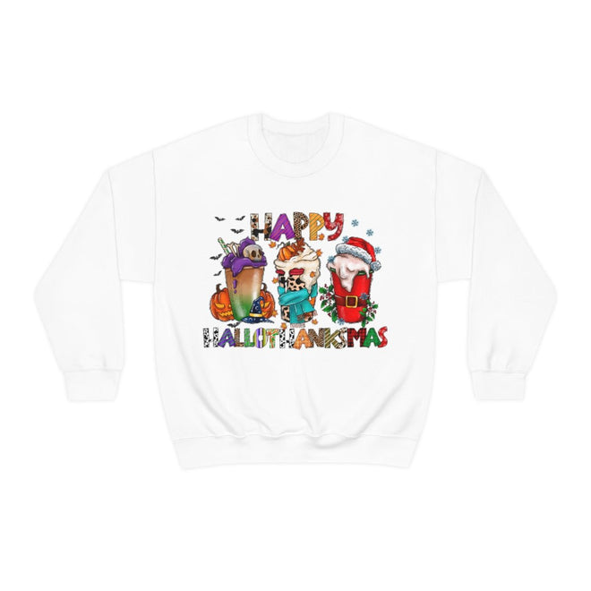 Funny Happy Hallothanksmas Coffee Lover Western Sweatshirt | Farmhouse World