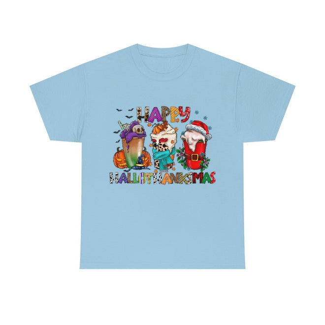 Funny Happy Hallothanksmas Coffee Lover Western Tee | Farmhouse World