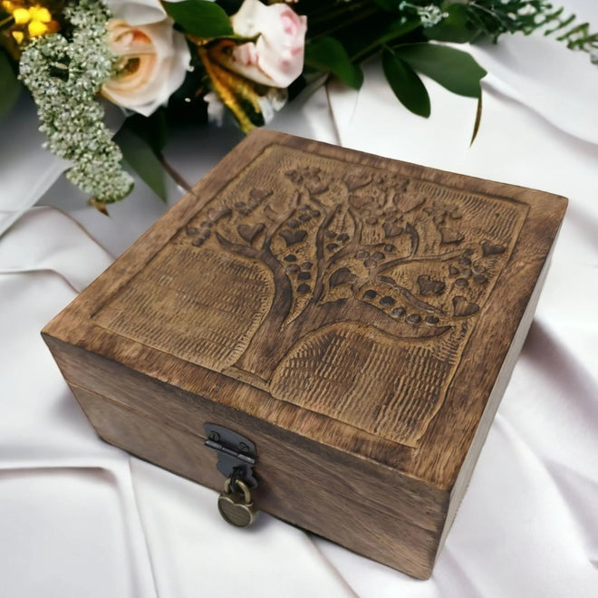 Hand-Carved "Tree of Love" Box | Farmhouse World
