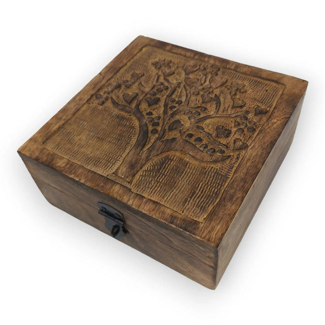 Hand-Carved "Tree of Love" Box | Farmhouse World