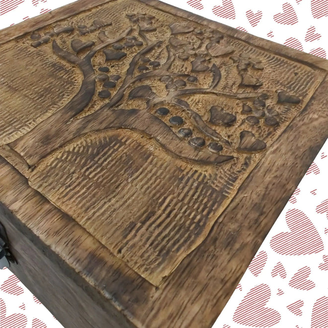 Hand-Carved "Tree of Love" Box | Farmhouse World