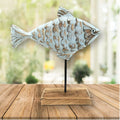 Handcarved Surgeon Wooden Fish Sculpture Home Décor | Farmhouse World