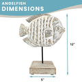 Handcarved Wooden Angel Fish Statue | Farmhouse World