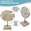 Handcarved Wooden Angel Fish Statue | Farmhouse World