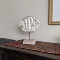 Handcarved Wooden Angel Fish Statue | Farmhouse World
