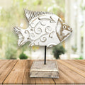 Handcarved Wooden Beau Butter Fish Statue | Farmhouse World