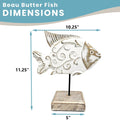 Handcarved Wooden Beau Butter Fish Statue | Farmhouse World