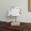 Handcarved Wooden Beau Butter Fish Statue | Farmhouse World