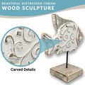 Handcarved Wooden Beau Butter Fish Statue | Farmhouse World