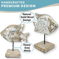 Handcarved Wooden Beau Butter Fish Statue | Farmhouse World