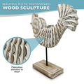 Handcarved Wooden Koi Fish Statue | Farmhouse World