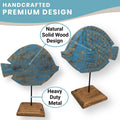 Handcarved Wooden Puffer Fish Statue | Farmhouse World