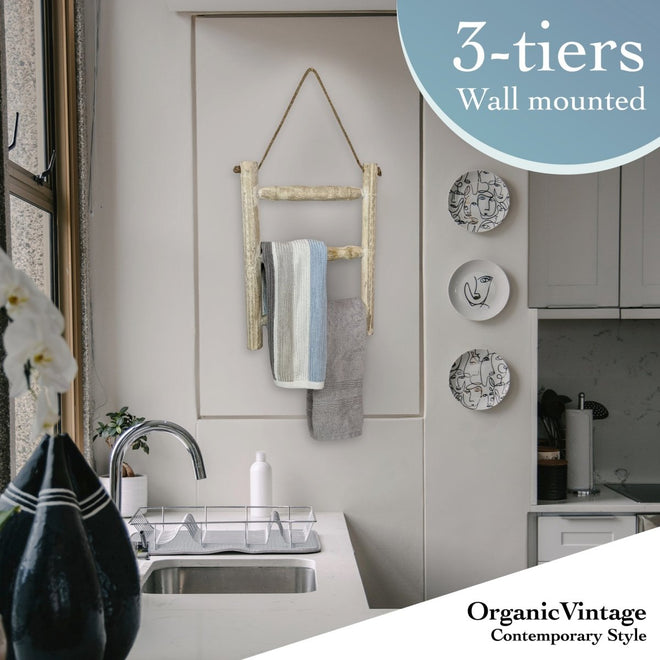 Hanging Ladder Towel Rack | Farmhouse World