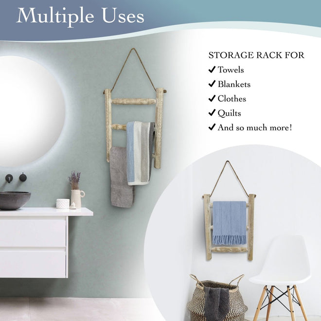 Hanging Ladder Towel Rack | Farmhouse World