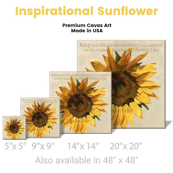 Helen Keller Sunflower Canvas 5" to 48" | Farmhouse World
