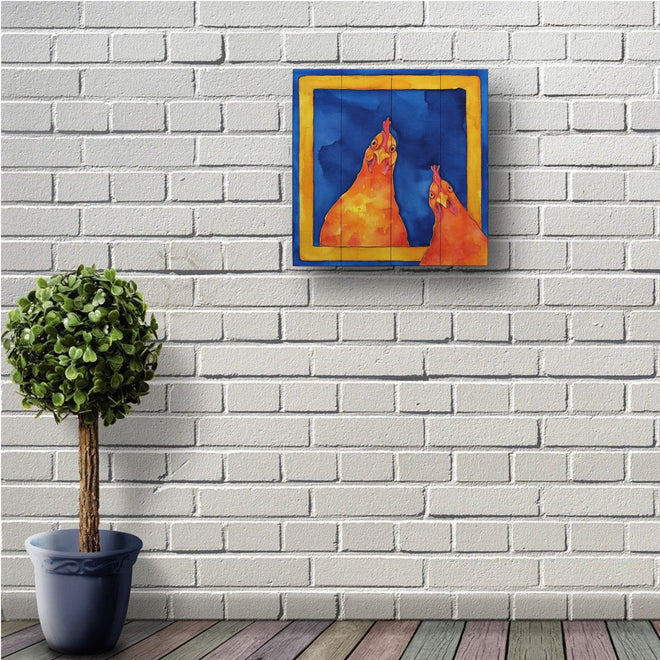 Hoping for a Handout Rooster Wall Art | Rooster Painting on Wood | Farmhouse World