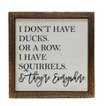I Don't Have Ducks Or A Row I Have Squirrels & They're Everywhere 6x6 Funny Sign | Farmhouse World