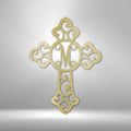 Initial Cross Monogram Steel Sign | Farmhouse World