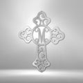 Initial Cross Monogram Steel Sign | Farmhouse World