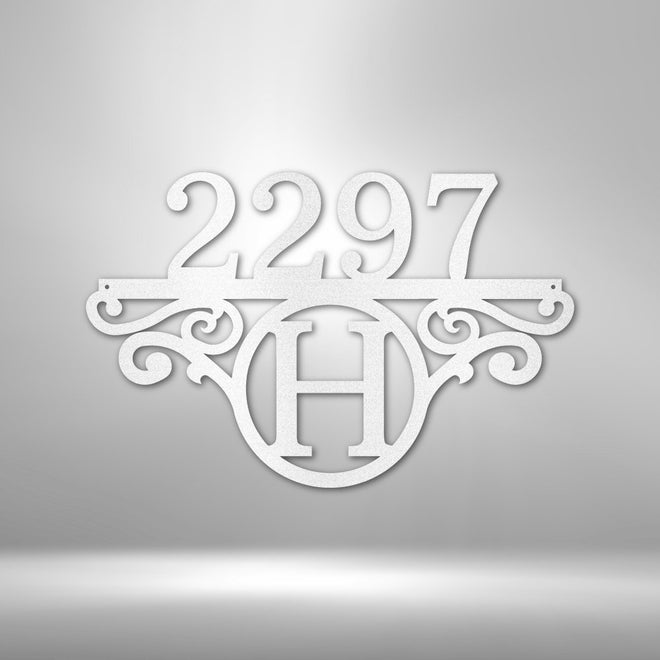Initial Monogram Address Metal Sign | Farmhouse World