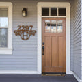 Initial Monogram Address Metal Sign | Farmhouse World