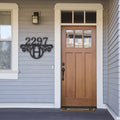 Initial Monogram Address Metal Sign | Farmhouse World