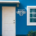 Initial Monogram Address Metal Sign | Farmhouse World