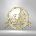 Majestic Horse Monogram - Steel Sign | Farmhouse World