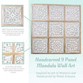 Mandala Wall Art – Hand-Carved Wall Decor Plaques – Wood Mandala Design Inspired by Moroccan Artist – Unique Boho Wall Art Sustainable Materials | Farmhouse World