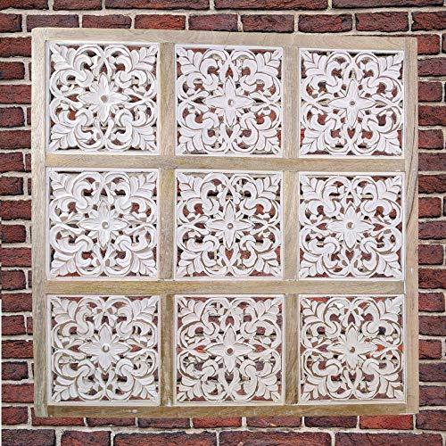Mandala Wall Art – Hand-Carved Wall Decor Plaques – Wood Mandala Design Inspired by Moroccan Artist – Unique Boho Wall Art Sustainable Materials | Farmhouse World