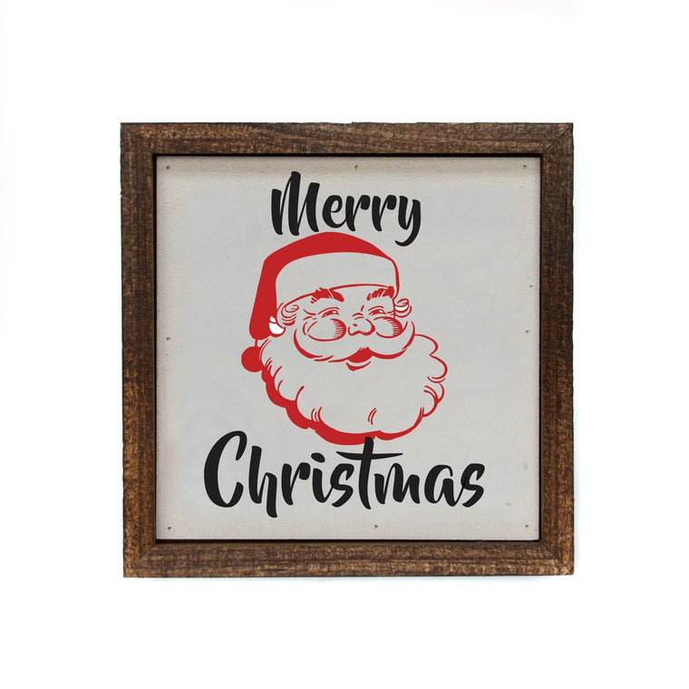 Merry Christmas 6x6 Christmas Santa Sign Wall Art Sign | Farmhouse World