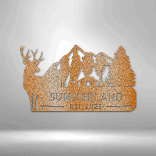 Mountain Cabin Personalized Steel Sign | Farmhouse World
