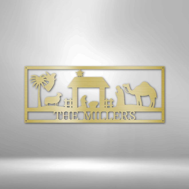 Nativity Monogram - Steel Sign | Farmhouse World