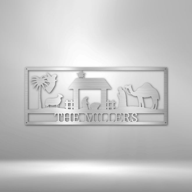 Nativity Monogram - Steel Sign | Farmhouse World